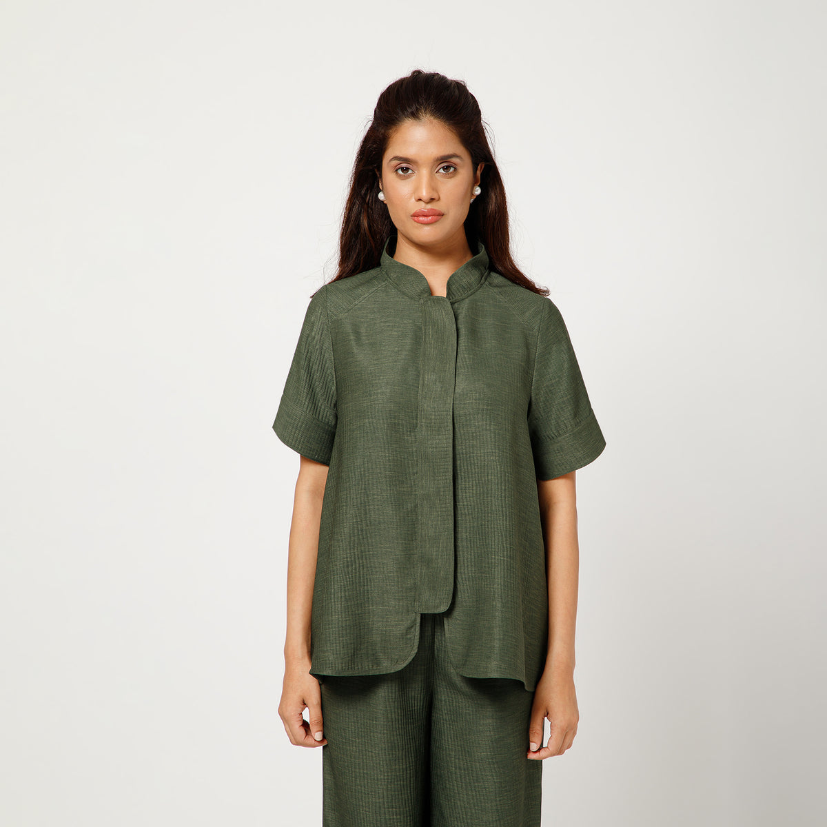 Olive Green Textured Top