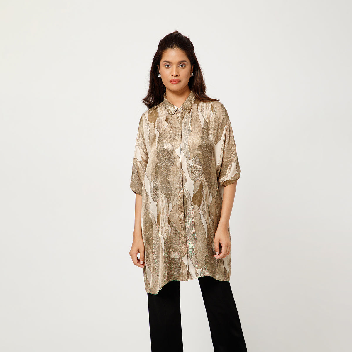 Olive Animal Print Kaftan