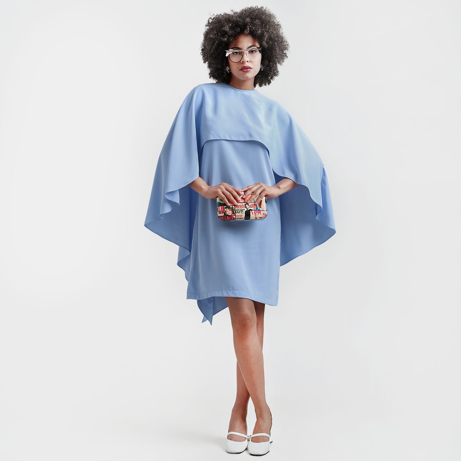 Blue Asymmetrical Cape