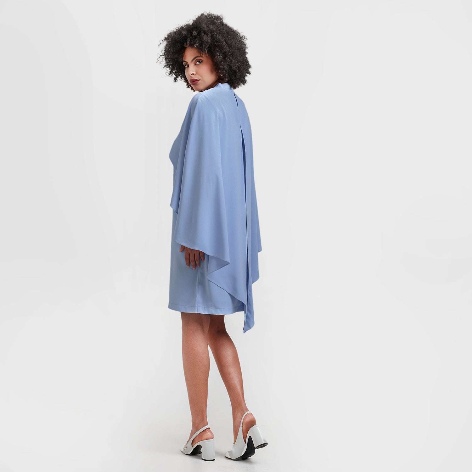 Blue Asymmetrical Cape