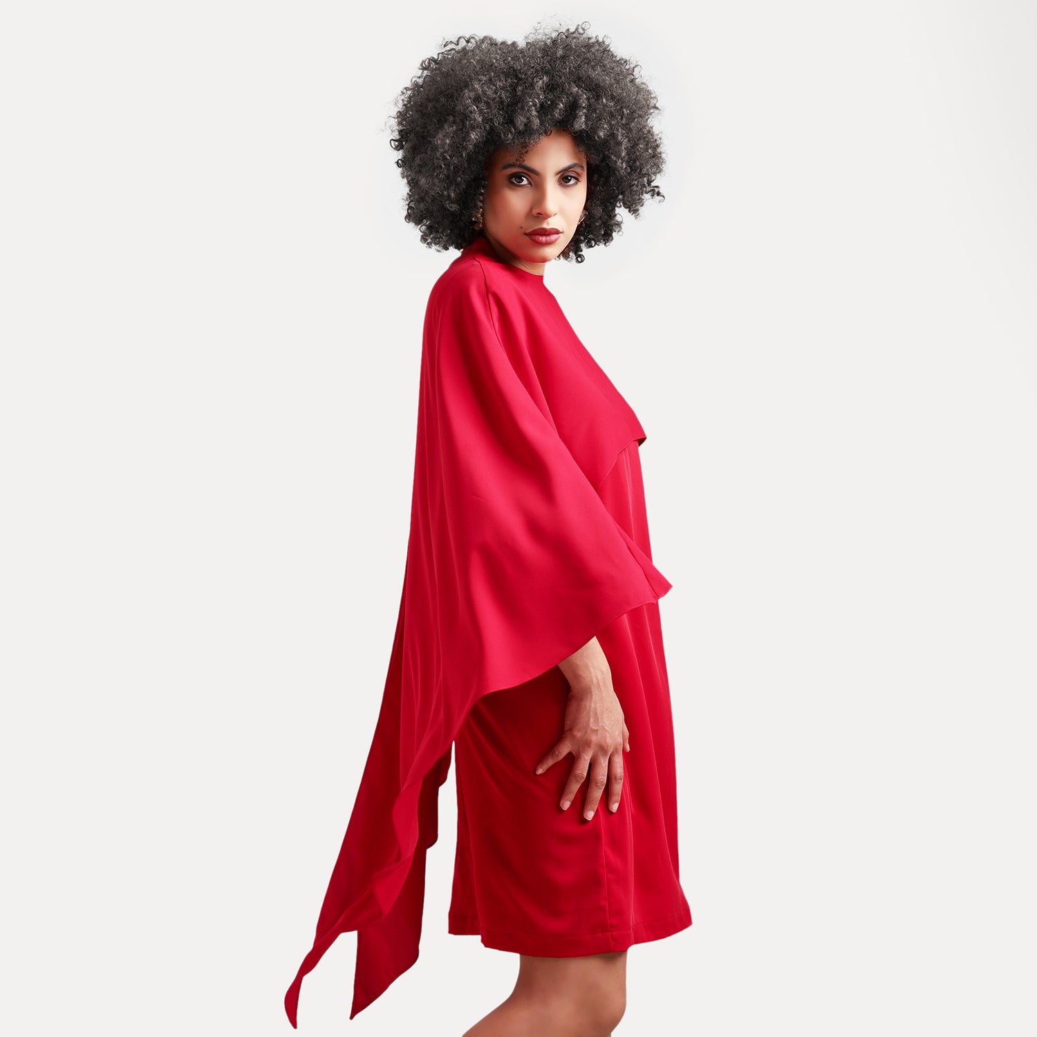 Red Asymmetrical Cape
