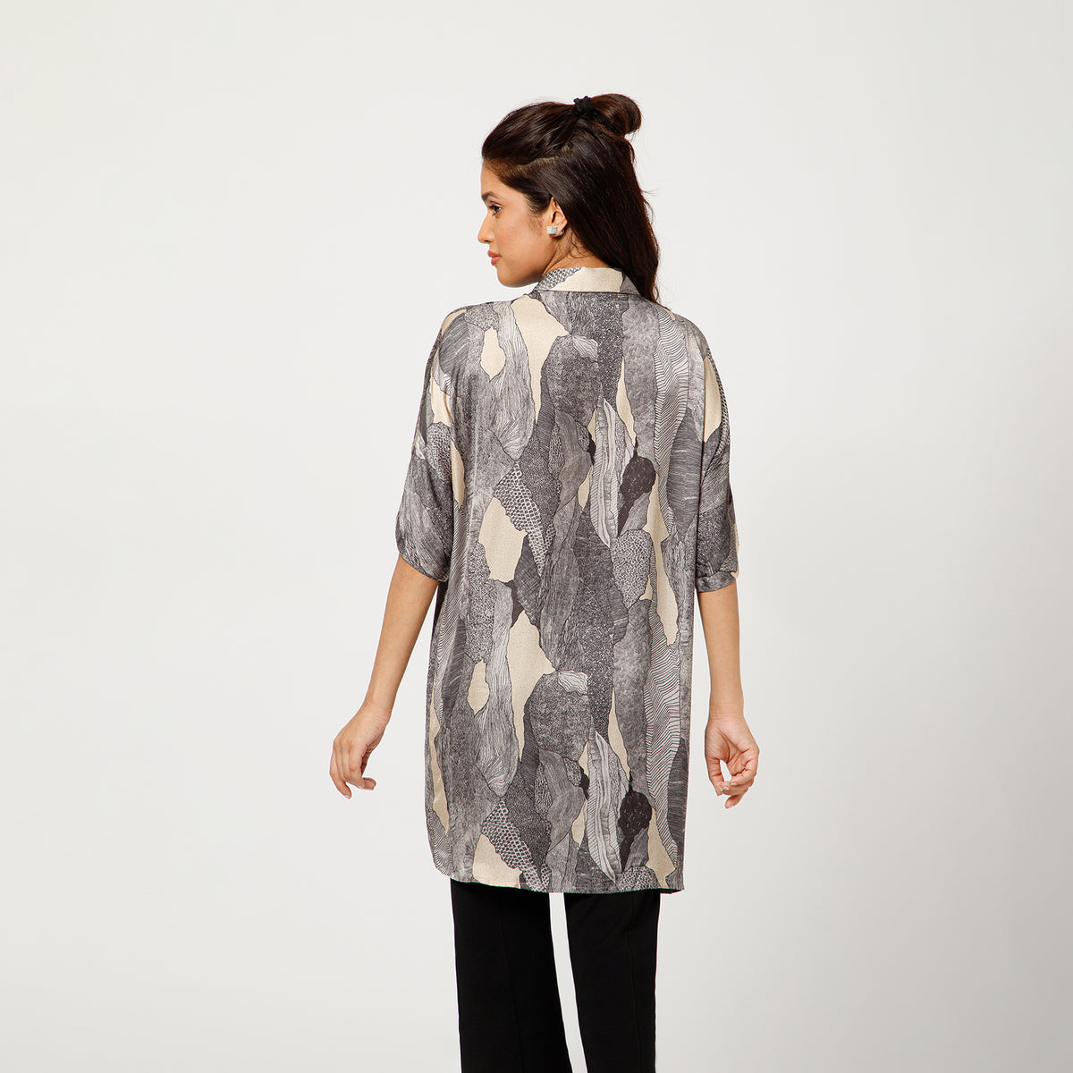 Black Animal Print Kaftan