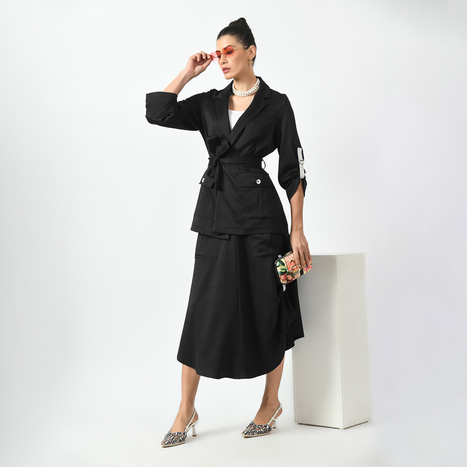 Black Jacket with Pocket for Women-7