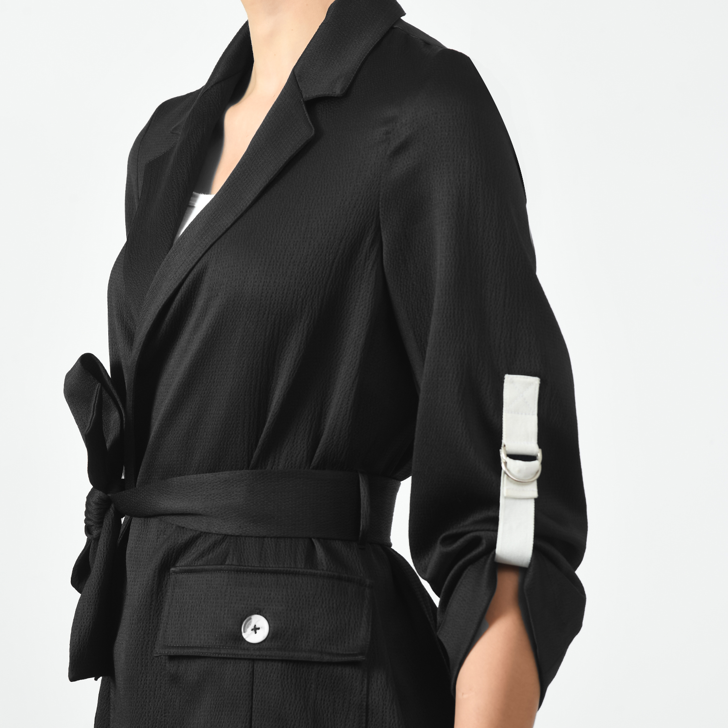 Black Jacket with Pocket for Women-4
