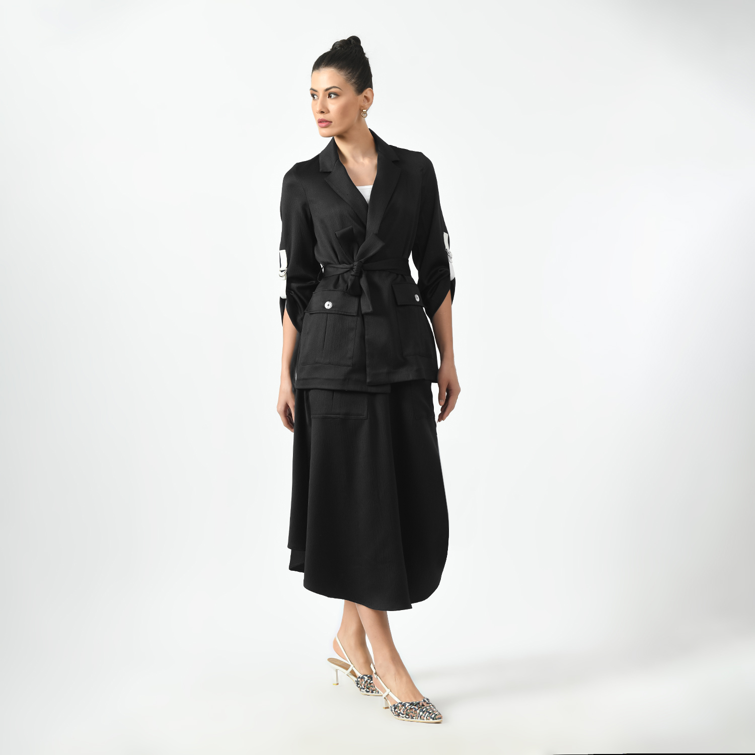 Black Jacket with Pocket for Women-6