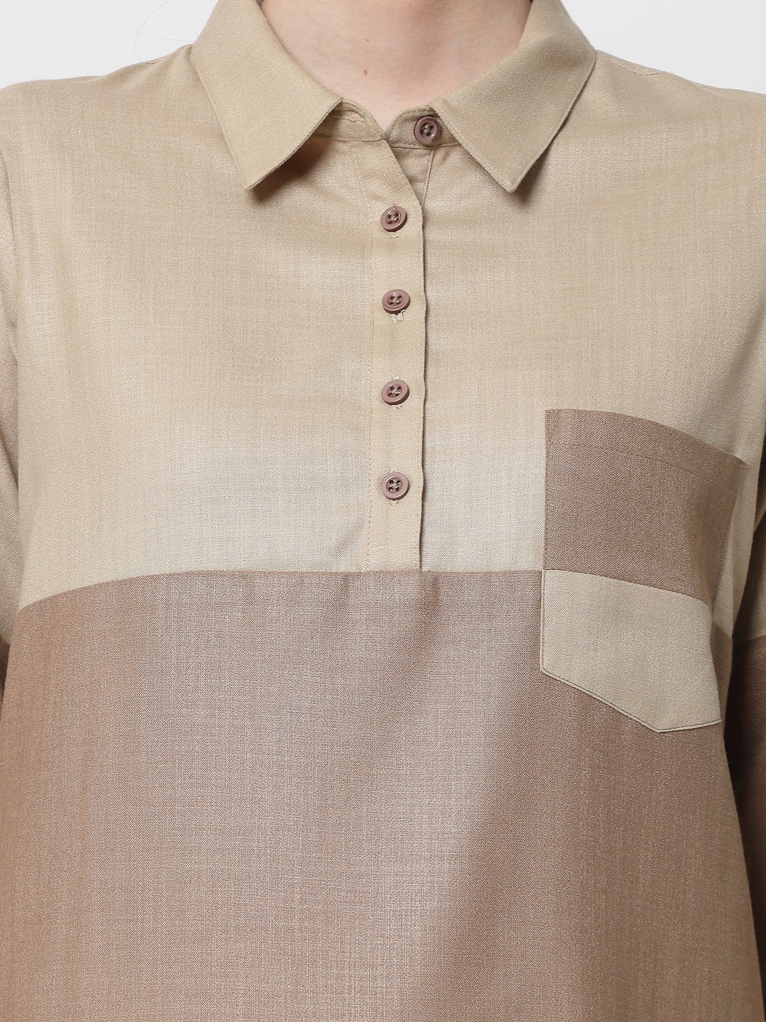 Buy Beige Double Colour Dresses for Ladies-5