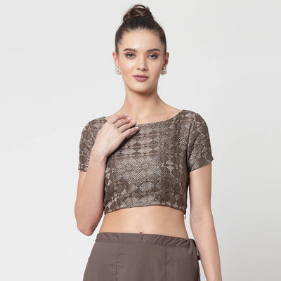 Beige Embroiderd Blouse