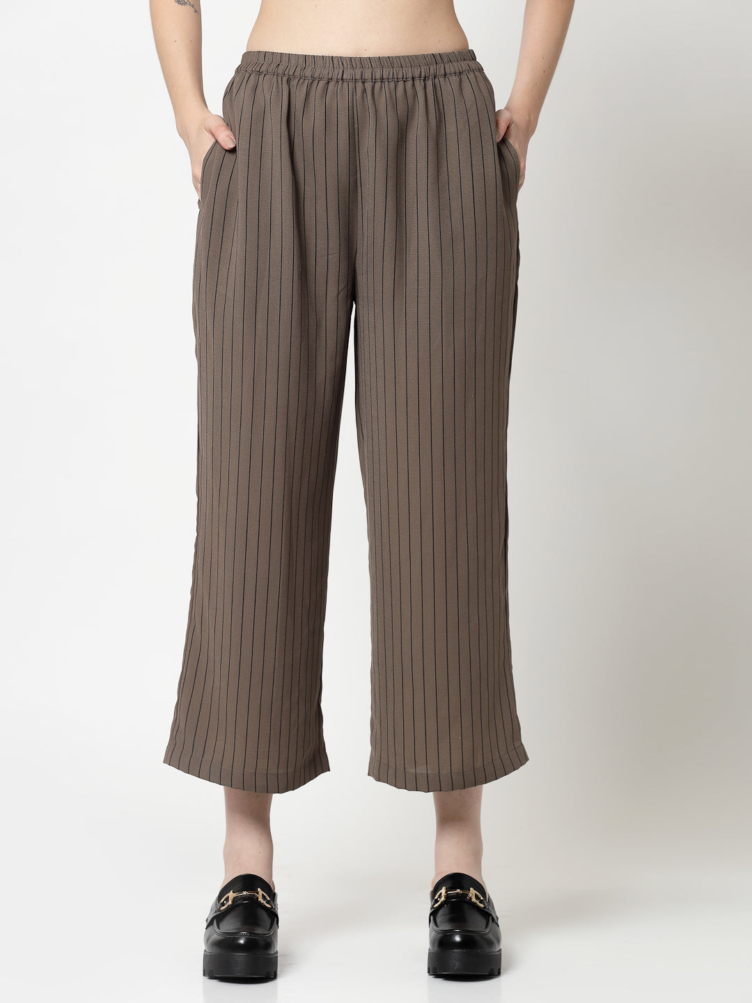 Beige Plazzo for Women's Office Wear-4