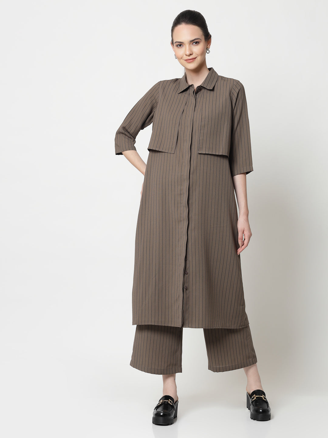 Beige Plazzo for Women's Office Wear-6