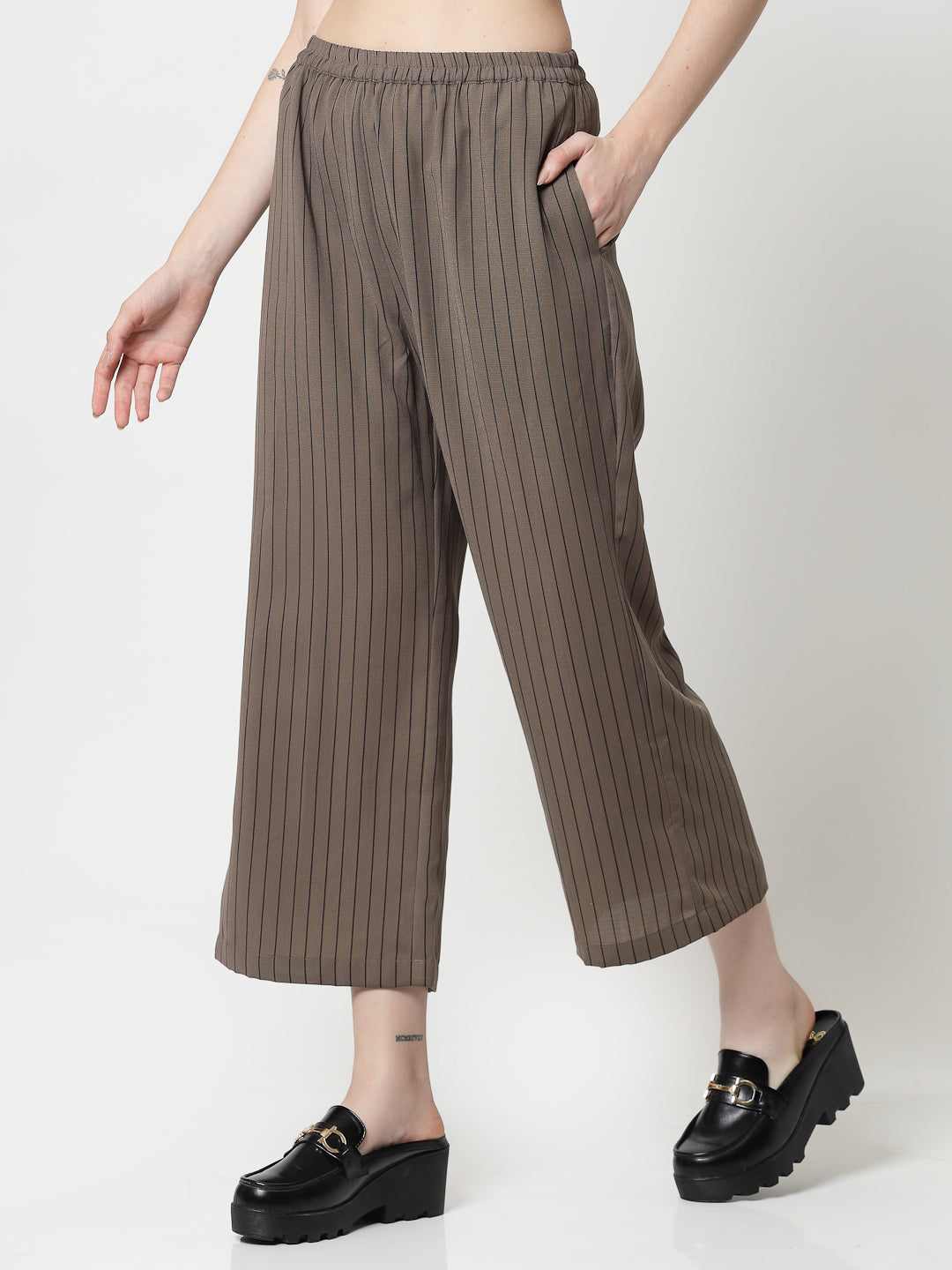 Beige Plazzo for Women's Office Wear