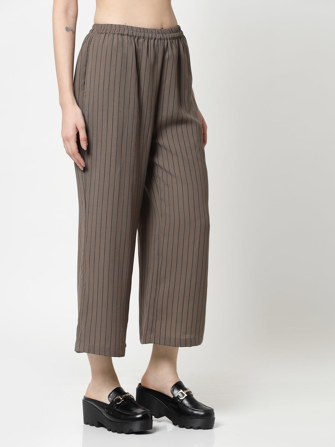 Beige Plazzo for Women's Office Wear-2