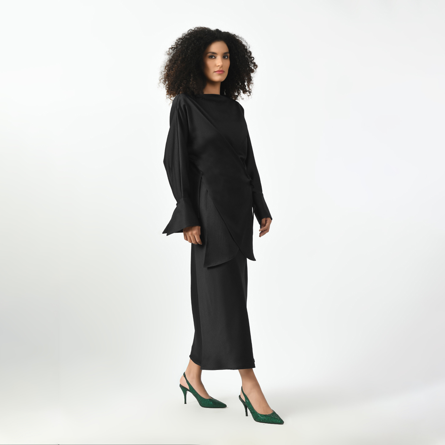 Black Asymmetrical Top, office wear tops , stylish formal tops , best tops for work, stylish work tops , trendy tops for women , modern tops for office, formal tops for women, tops for women stylish