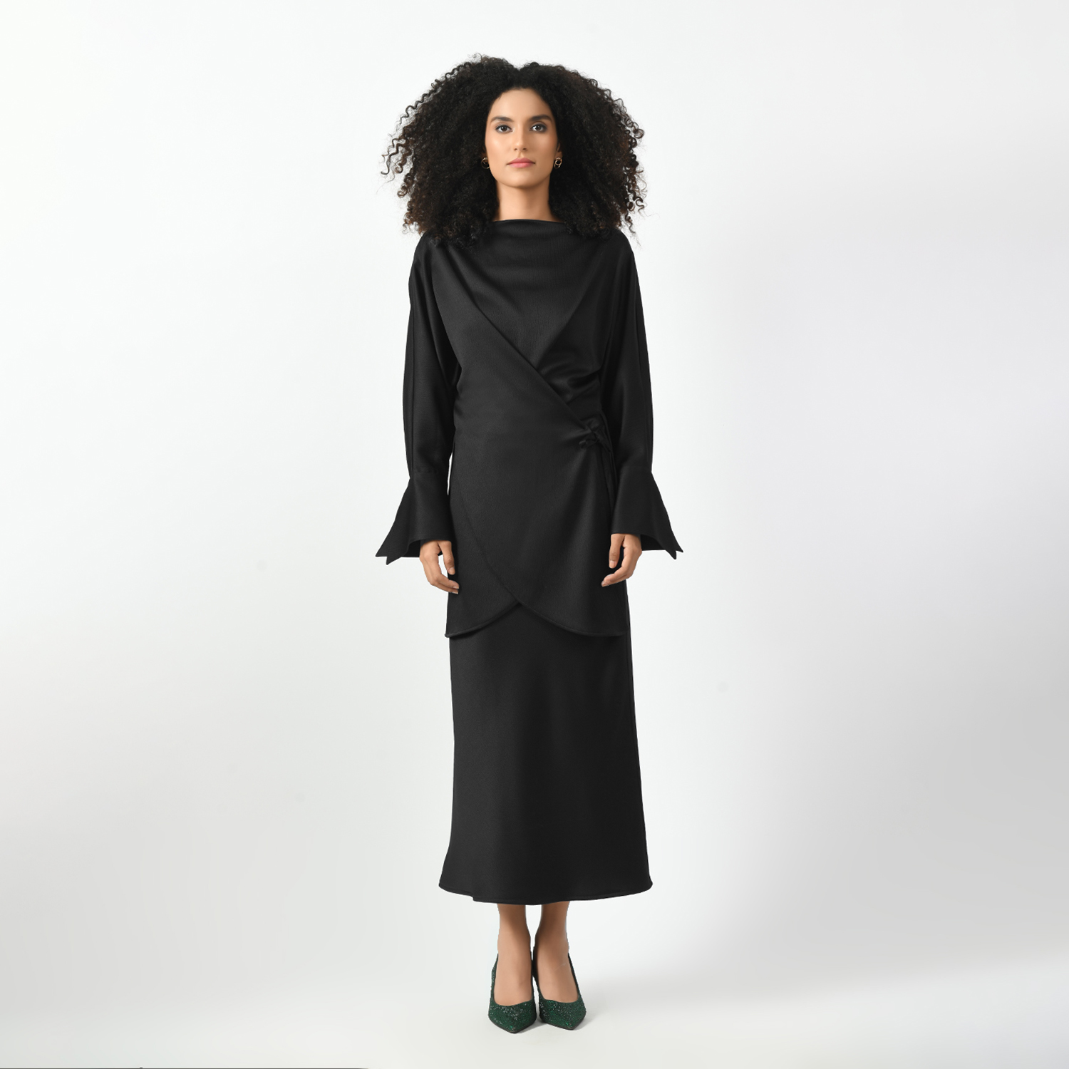 Black Asymmetrical Top, office wear tops , stylish formal tops , best tops for work, stylish work tops , trendy tops for women , modern tops for office, formal tops for women, tops for women stylish