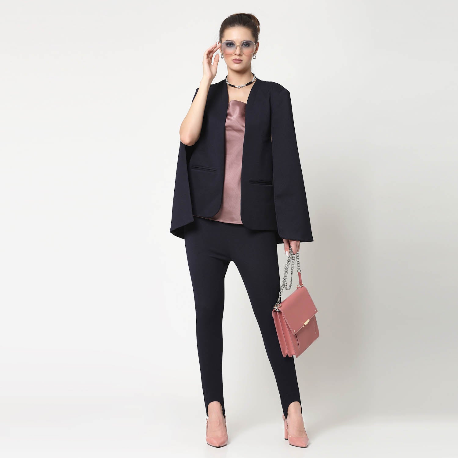 Blue Cape Jacket for Women-3