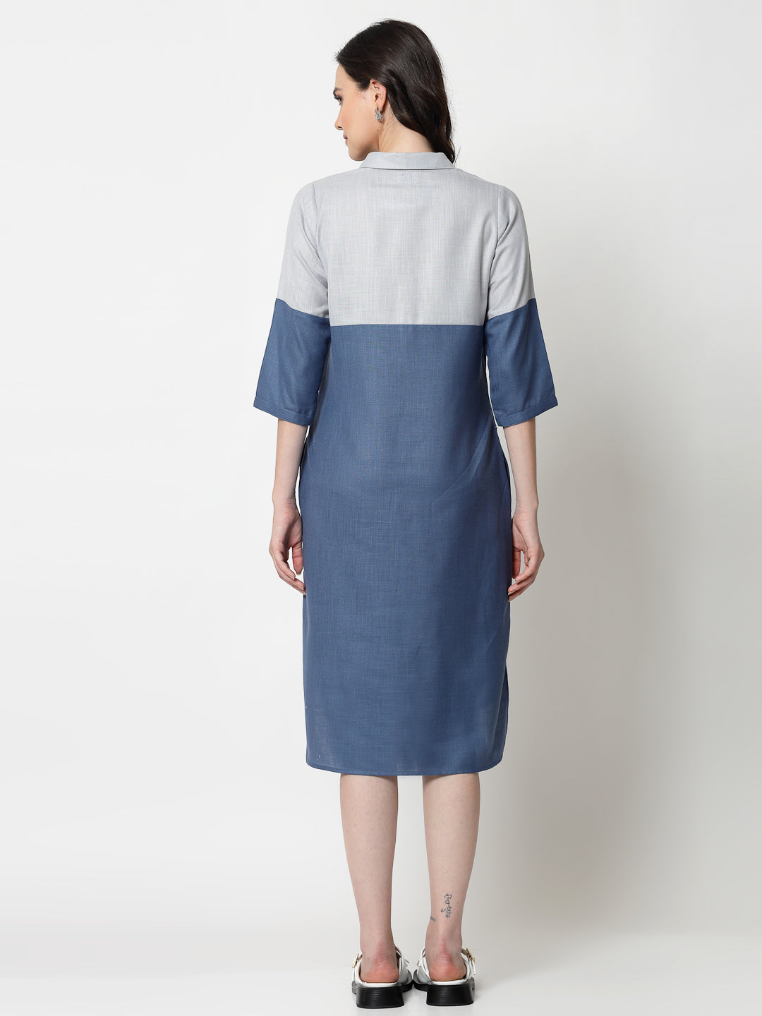 Buy Blue Double Colour Dresses for Women-3