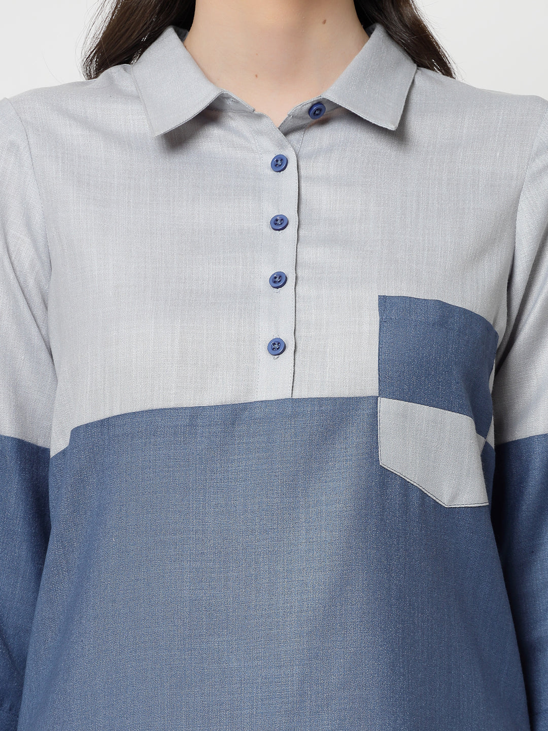 Buy Blue Double Colour Dresses for Women-5