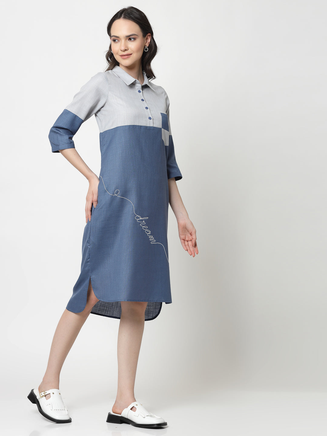 Buy Blue Double Colour Dresses for Women-2