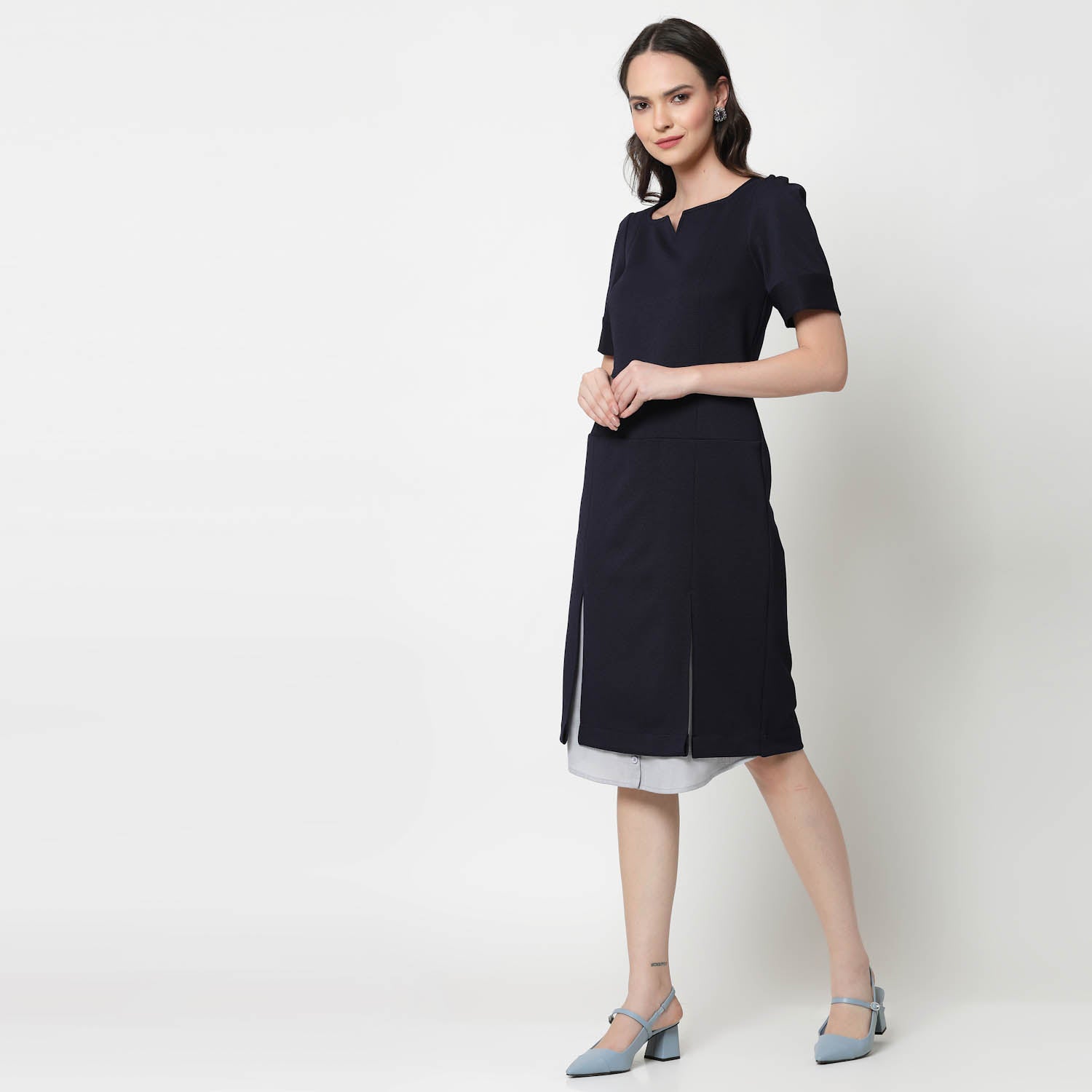 Buy Blue Women Dresses for Women Office Wear-1