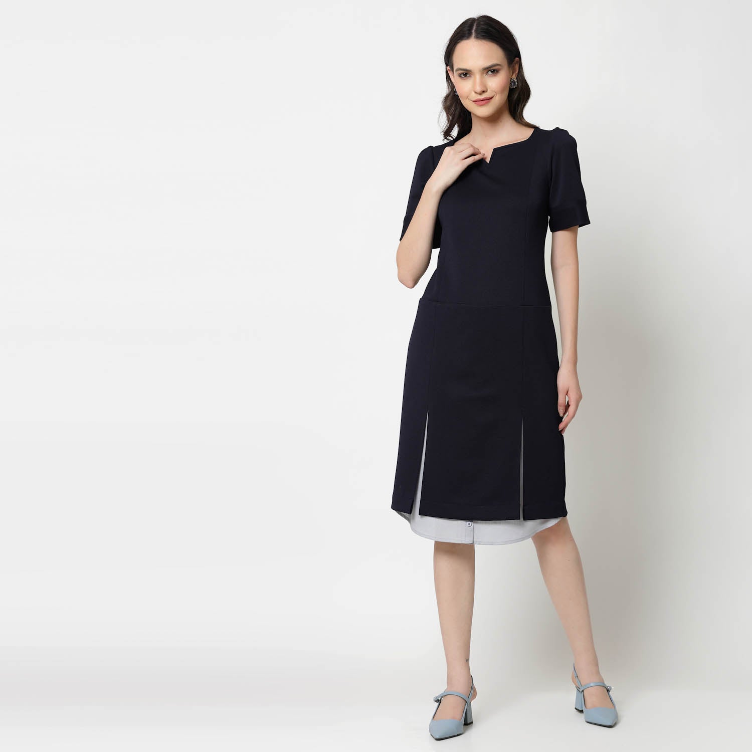 Buy Blue Women Dresses for Women Office Wear -4