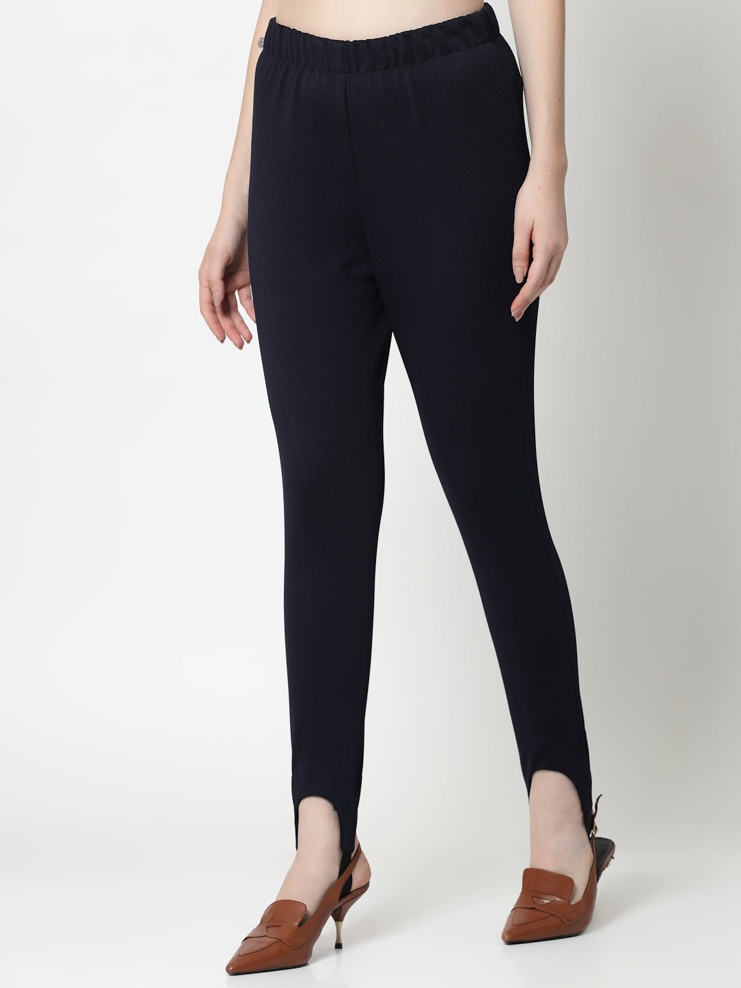 Blue Lycra Pant With Foot Straps, formal pants
loose pants for women