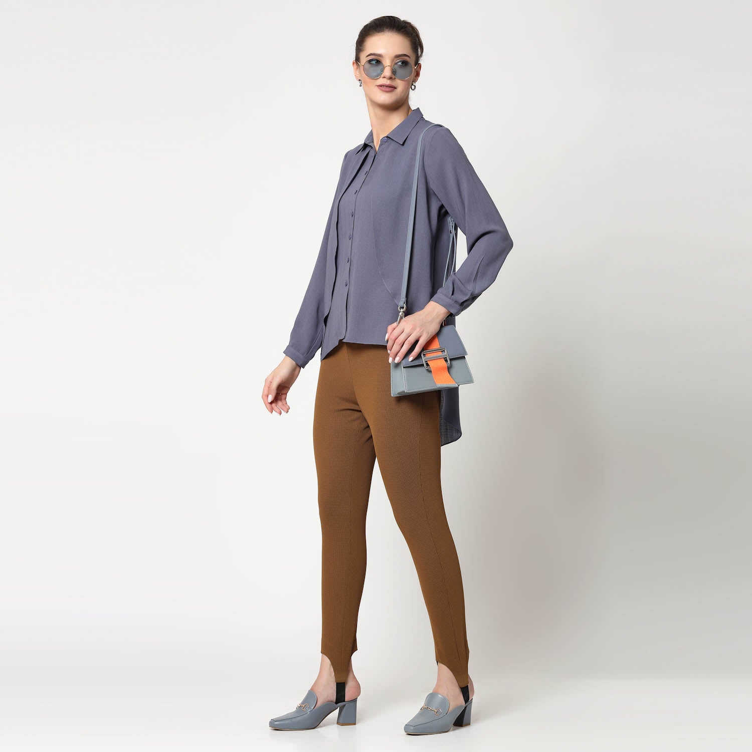 Blue Overlap Asymmetrical Top,womens formal shirts
cotton shirts for women
Ofiice shirts for women