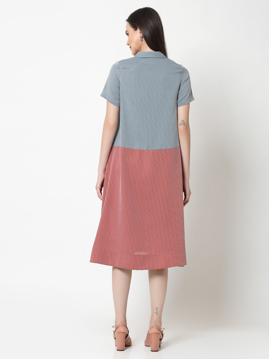 Buy Blue & Peach Dresses for Women -3