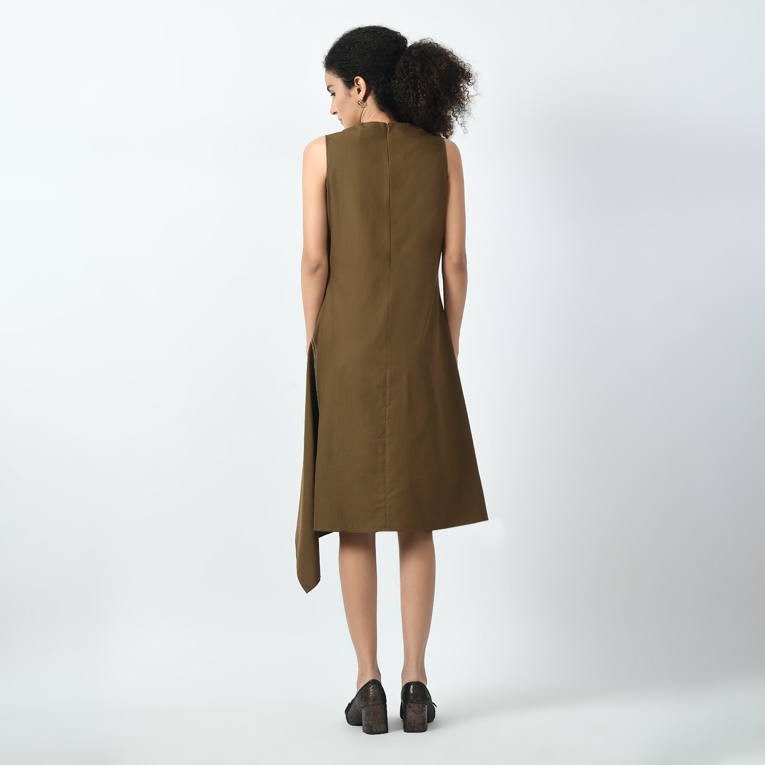 Brown Asymetrical Dress, asymetrical dress, brown dress, dress for women, stylish dress for women, one piece for women dress, office wear women