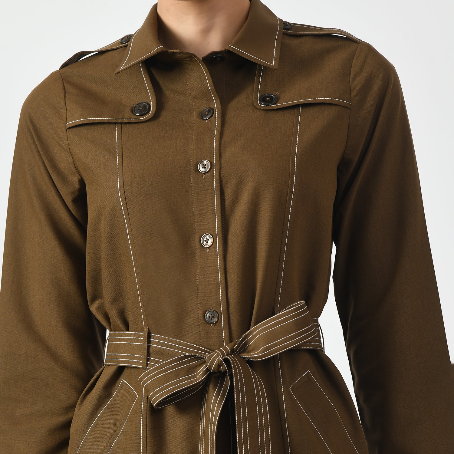 Brown Trench Coat for Women-3