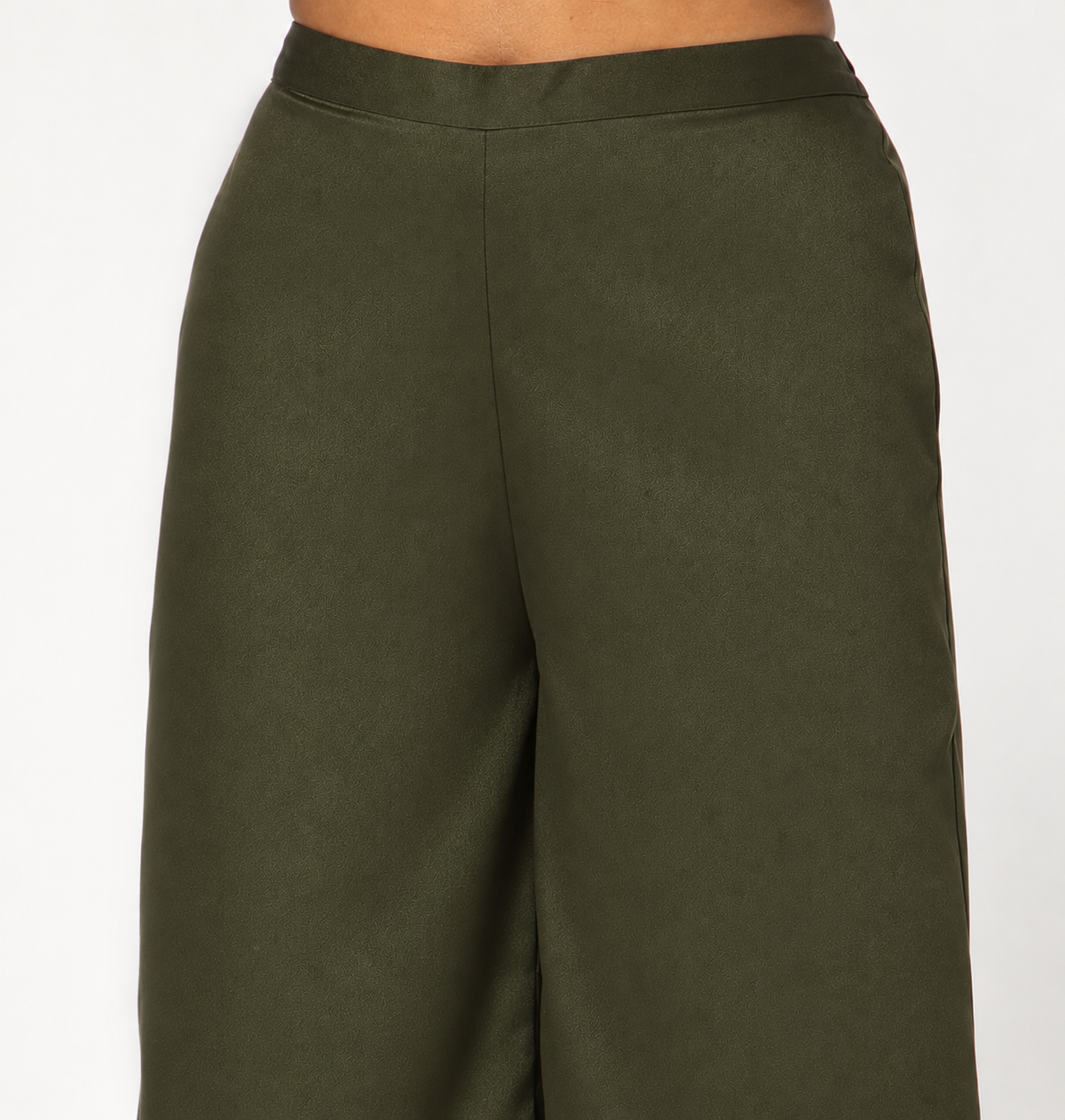 Olive Cotton Blend Palazzo