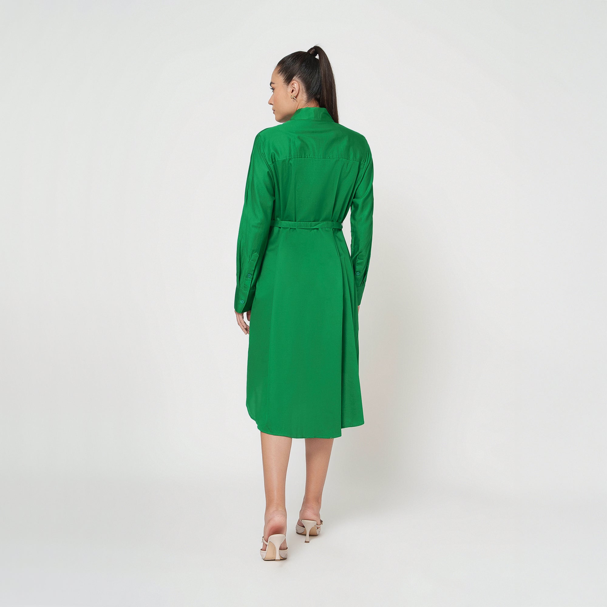 Green Cotton Long Shirt