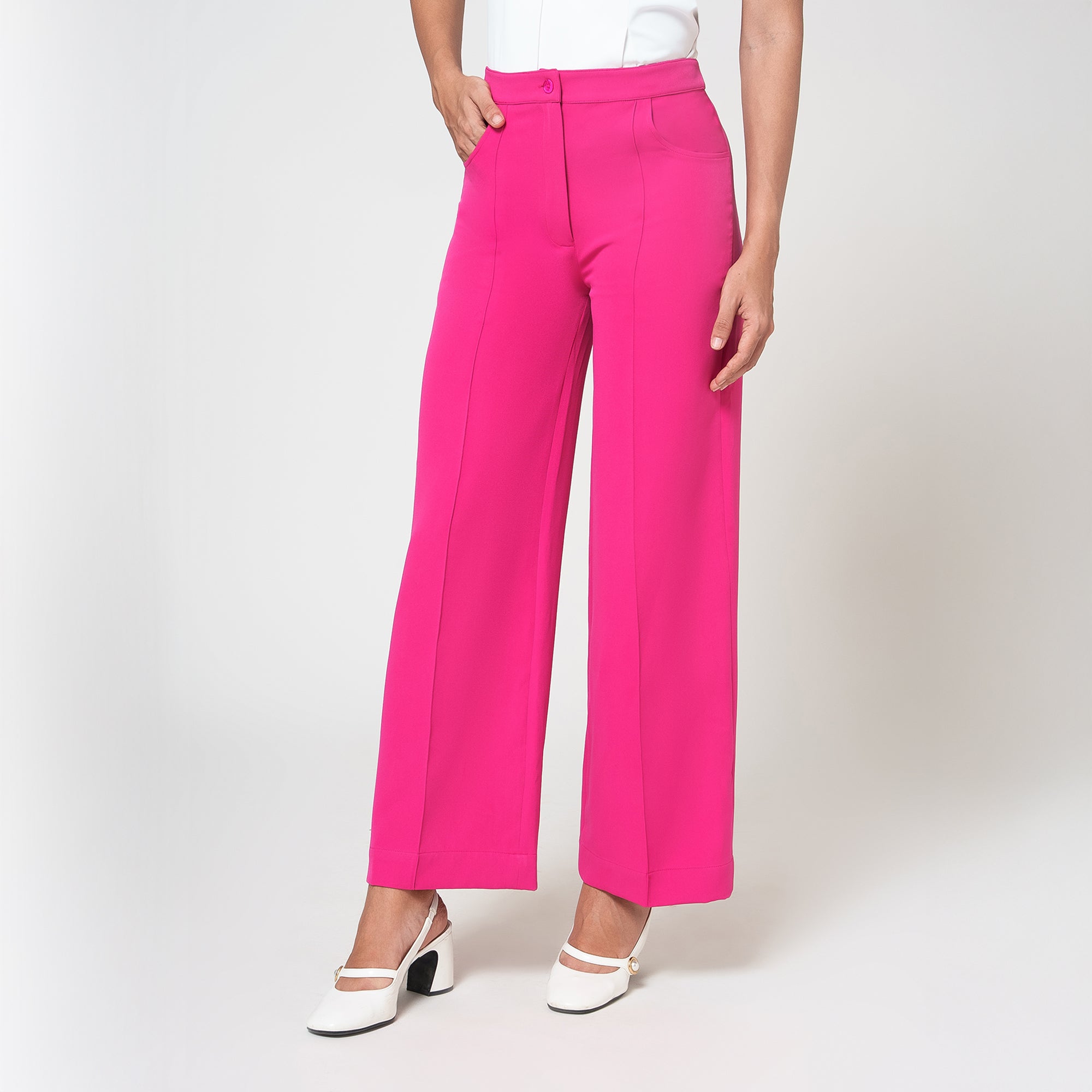 Pink Crepe Culottes