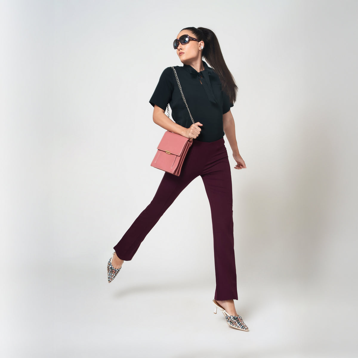 Wine Lycra Pant