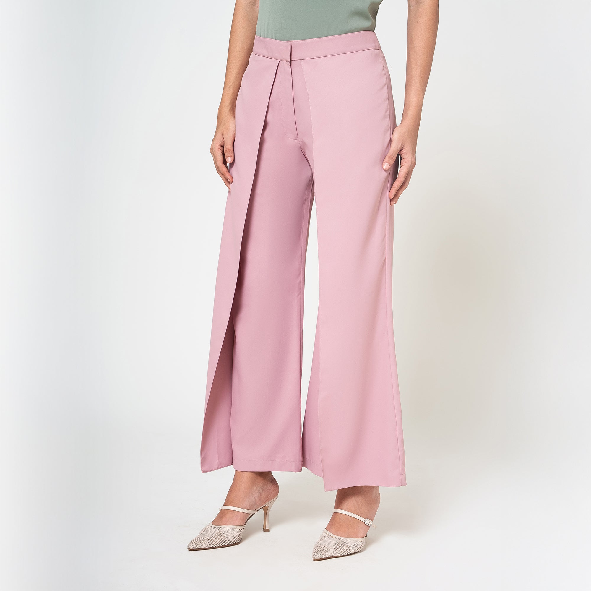 Peach Flap Crepe Plazzo