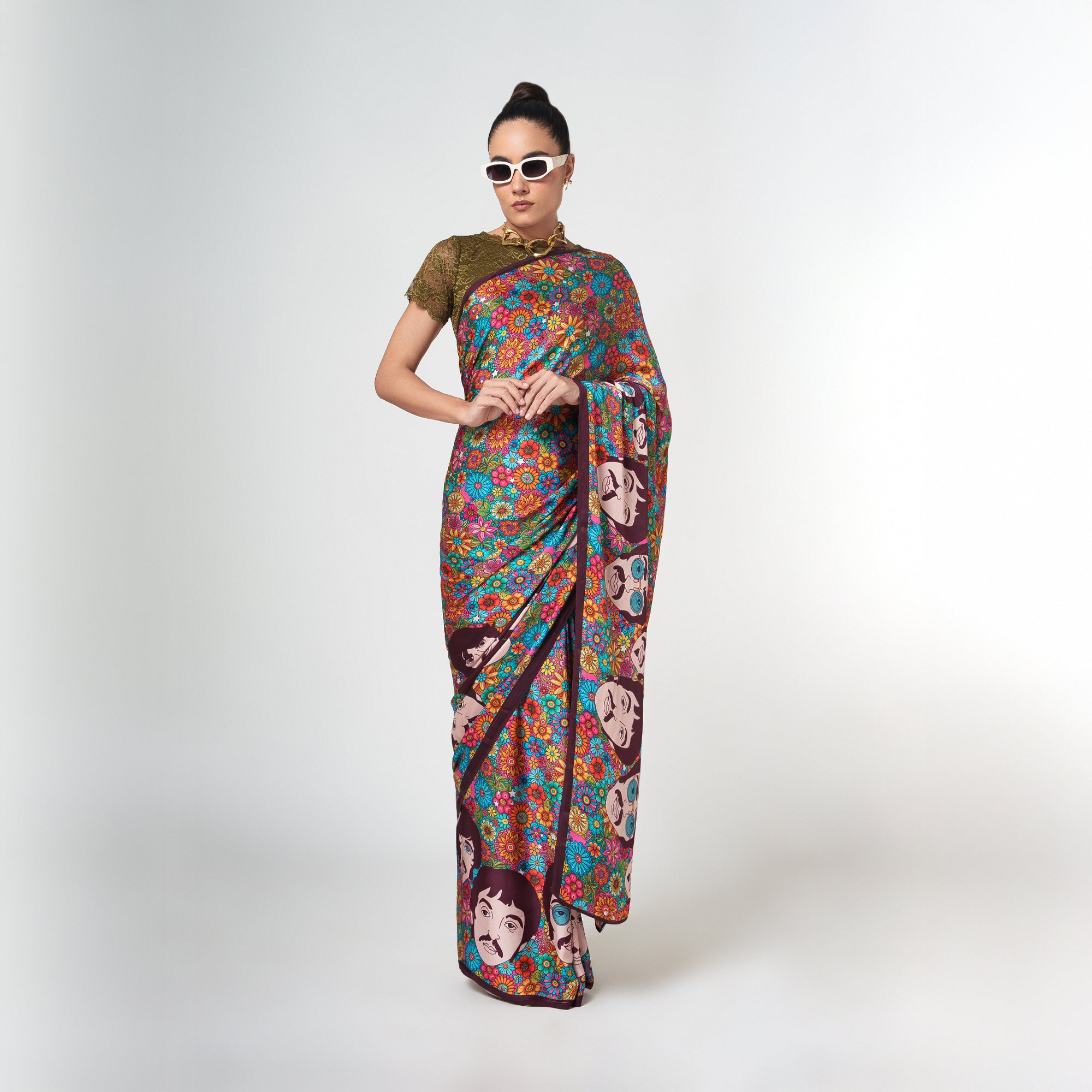 Beatles Modal Satin Saree