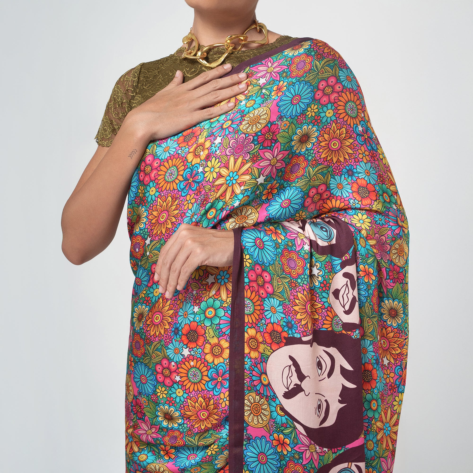 Beatles Modal Satin Saree