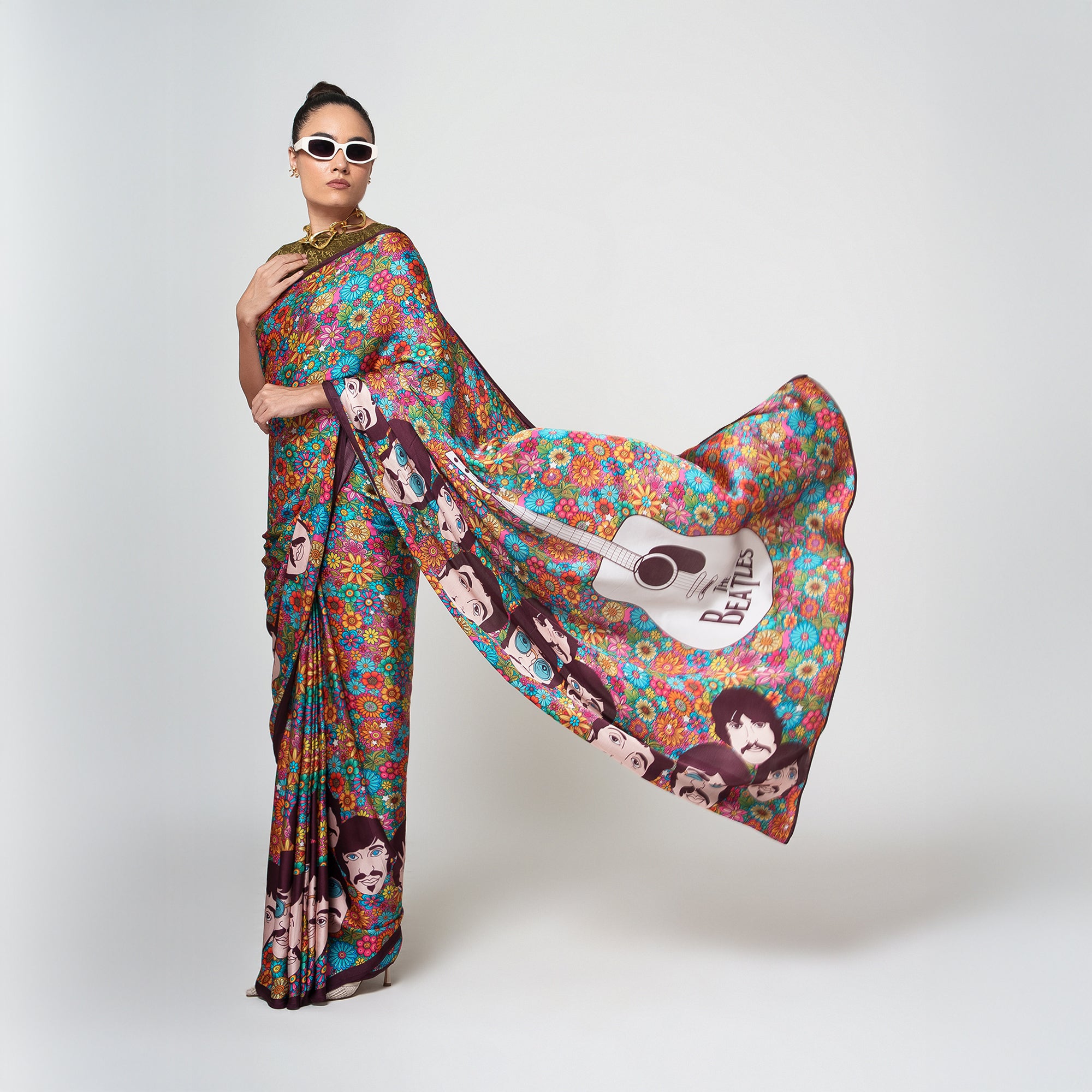 Beatles Modal Satin Saree