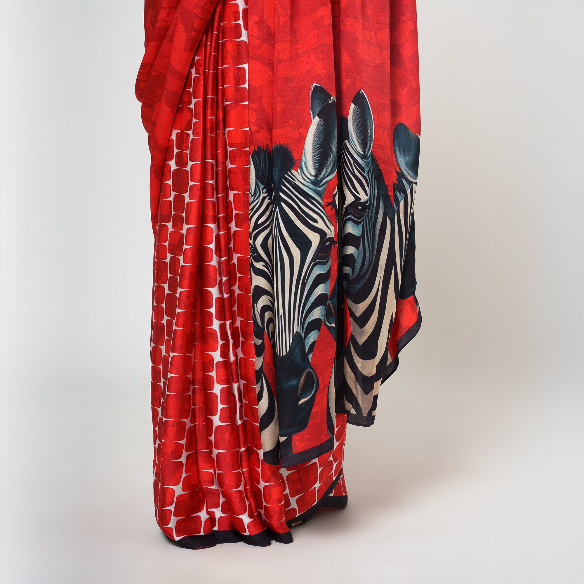 Zebra Modal Satin Saree