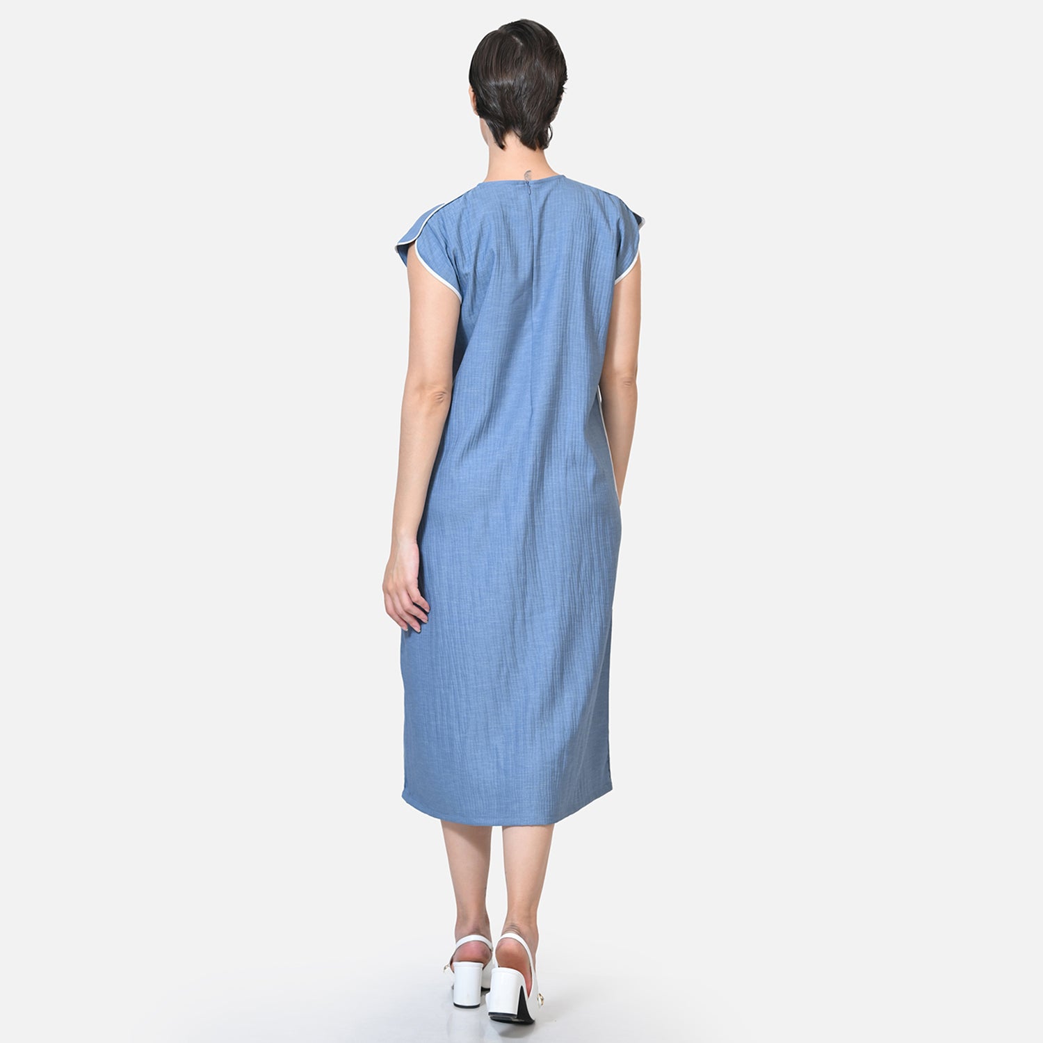 Buy Blue Texture Line Dresses for Women-3