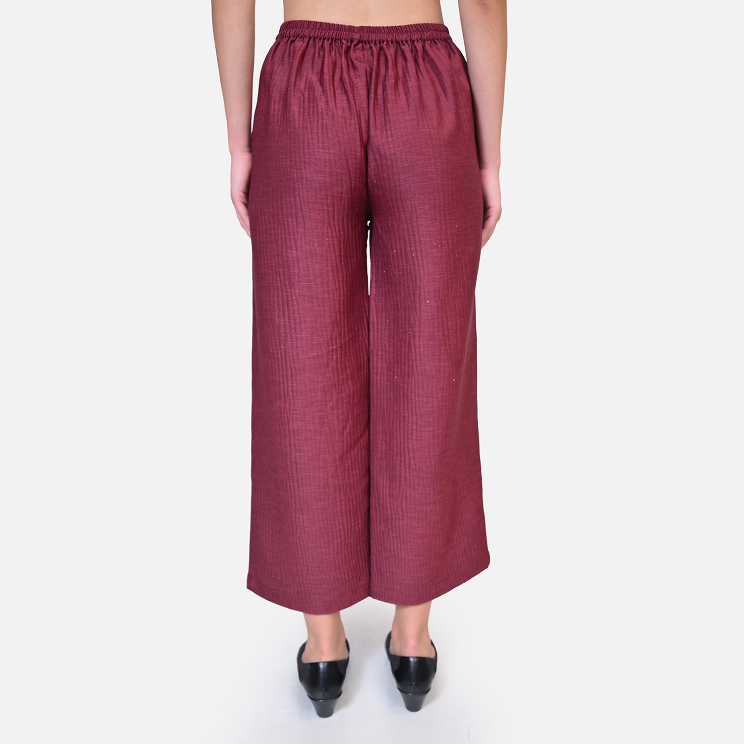 Wine Texture Line Plazzo for Women Wear-3