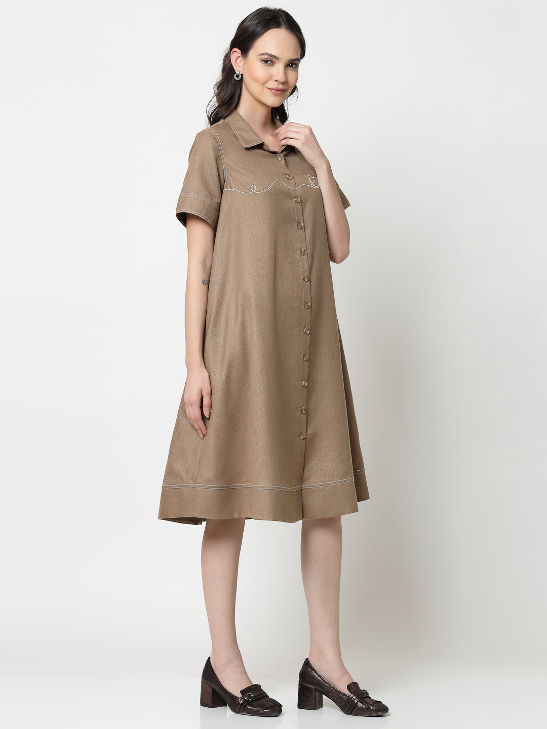 Buy Dark Beige Dresses for Female -3