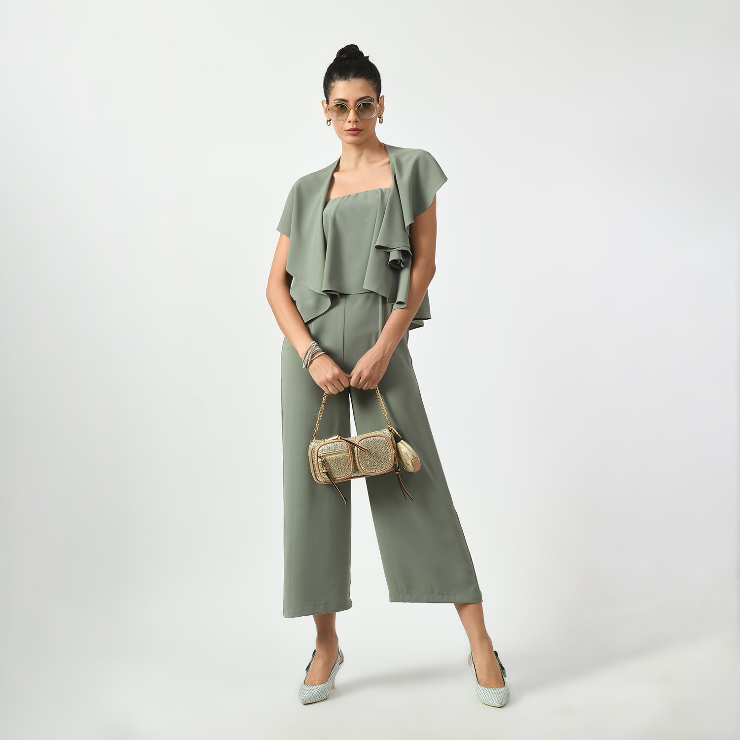 Dusty Green Jumpsuit, jumsuit for women, green jumpsuit, green suit, green jumpsuit,dress for women, stylish dress for women,women dress, office wear women