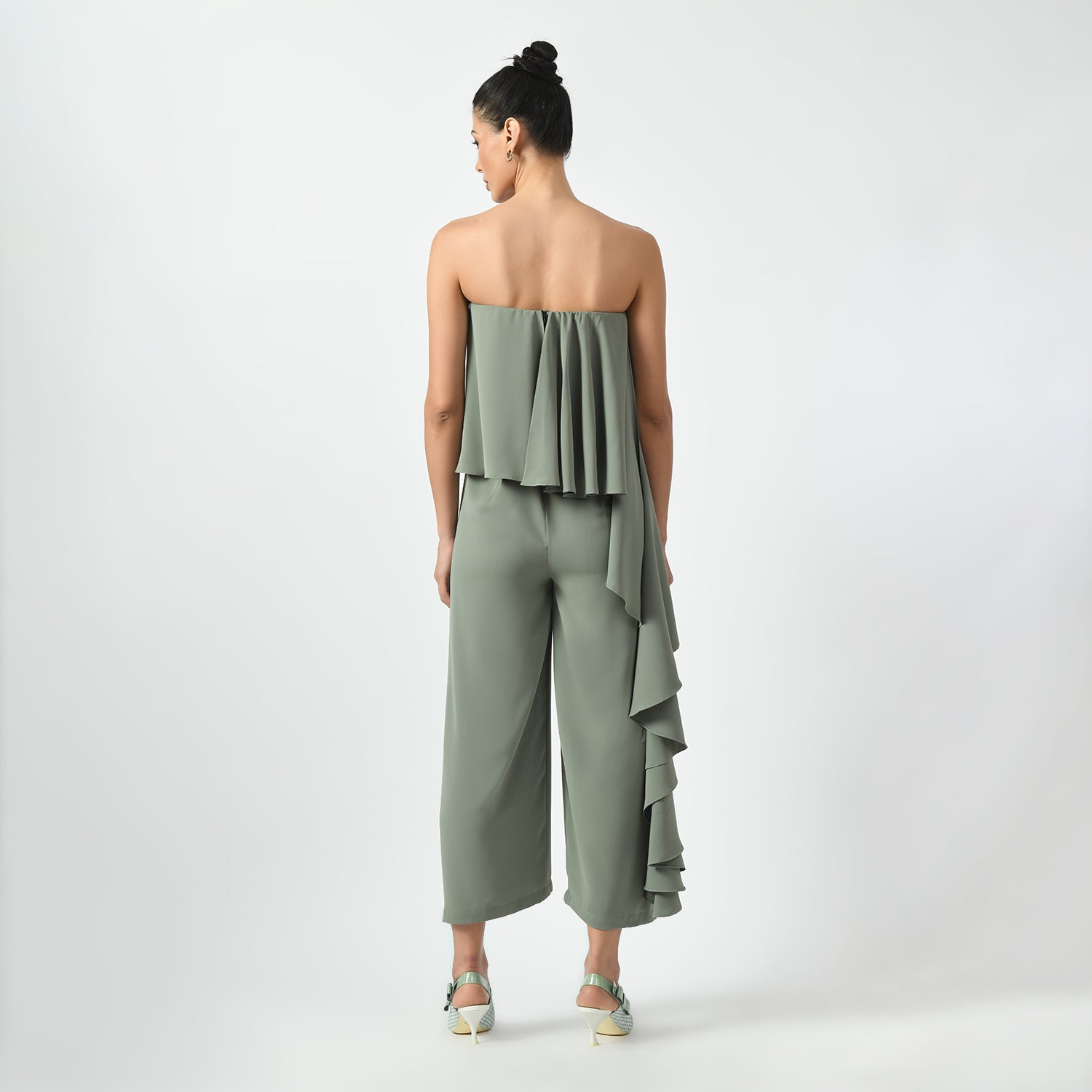 Dusty Green Jumpsuit, jumsuit for women, green jumpsuit, green suit, green jumpsuit,dress for women, stylish dress for women,women dress, office wear women