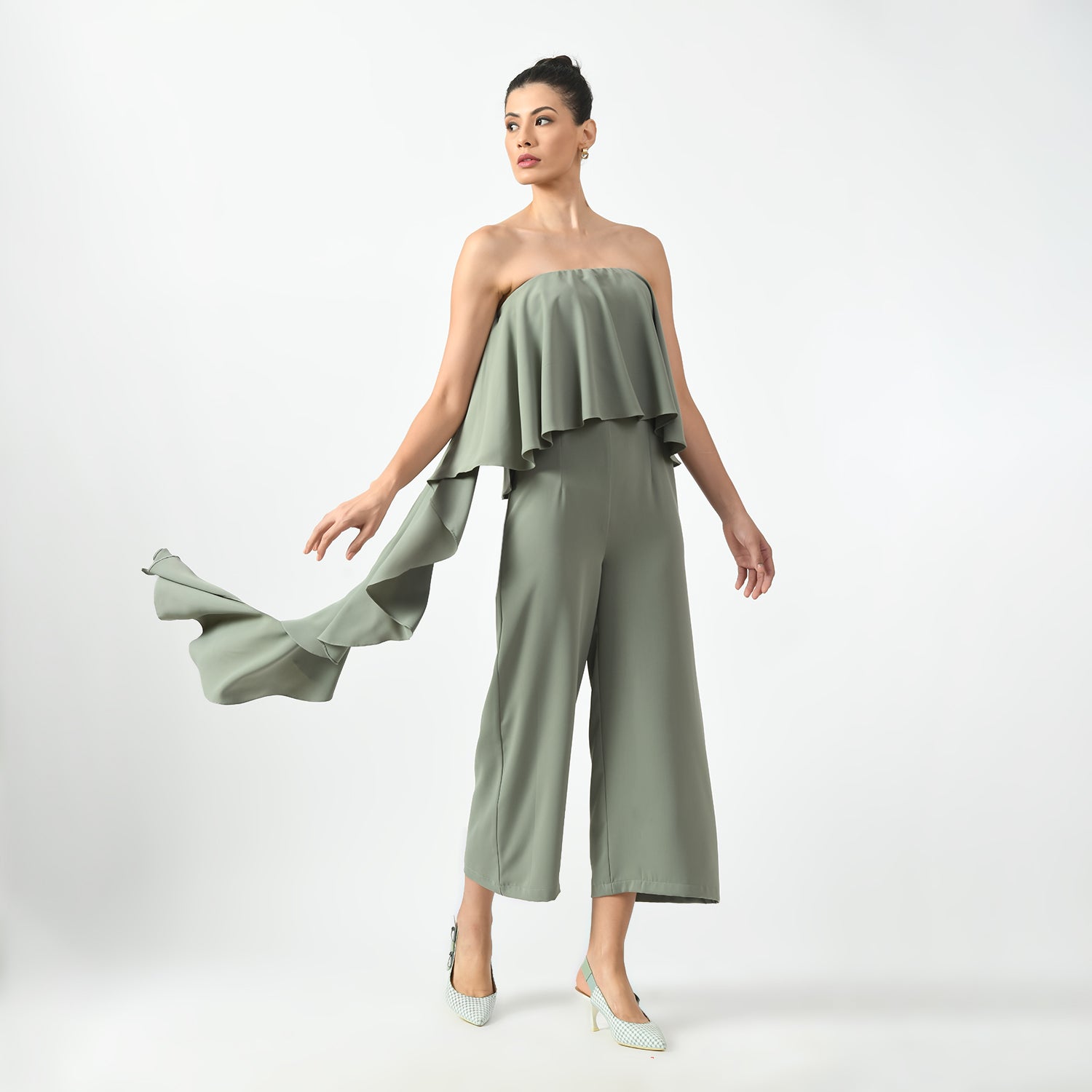 Dusty Green Jumpsuit, jumsuit for women, green jumpsuit, green suit, green jumpsuit,dress for women, stylish dress for women,women dress, office wear women