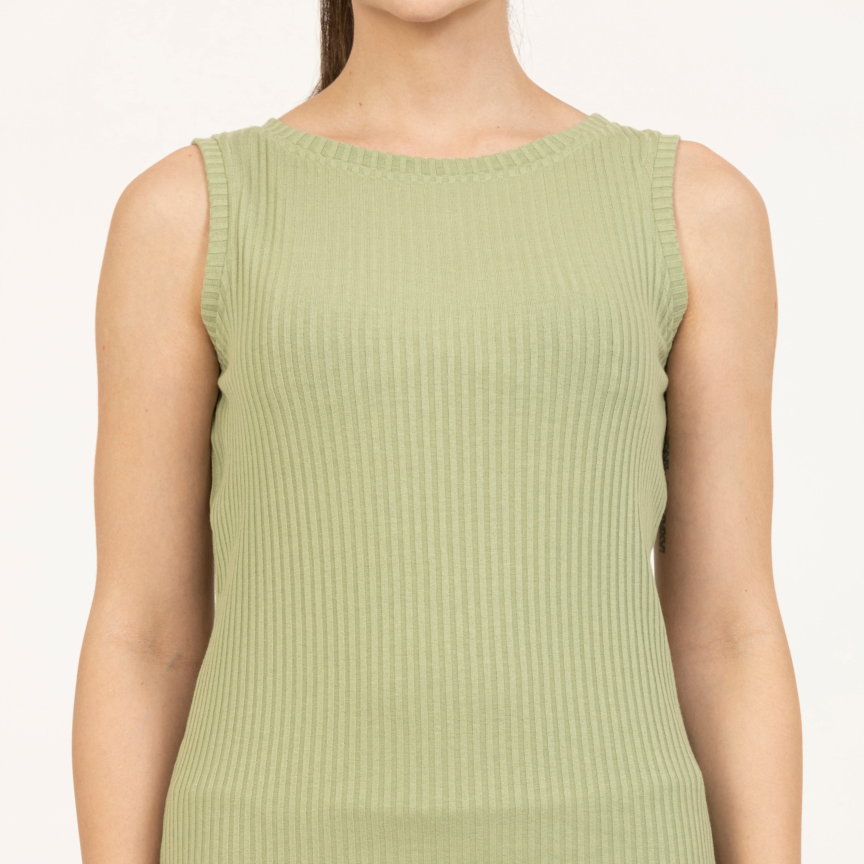 Green Ribbed Sleeveless Top, green ribbed, sleeveless, green tops for women, green top, olive green top, sleeveless top