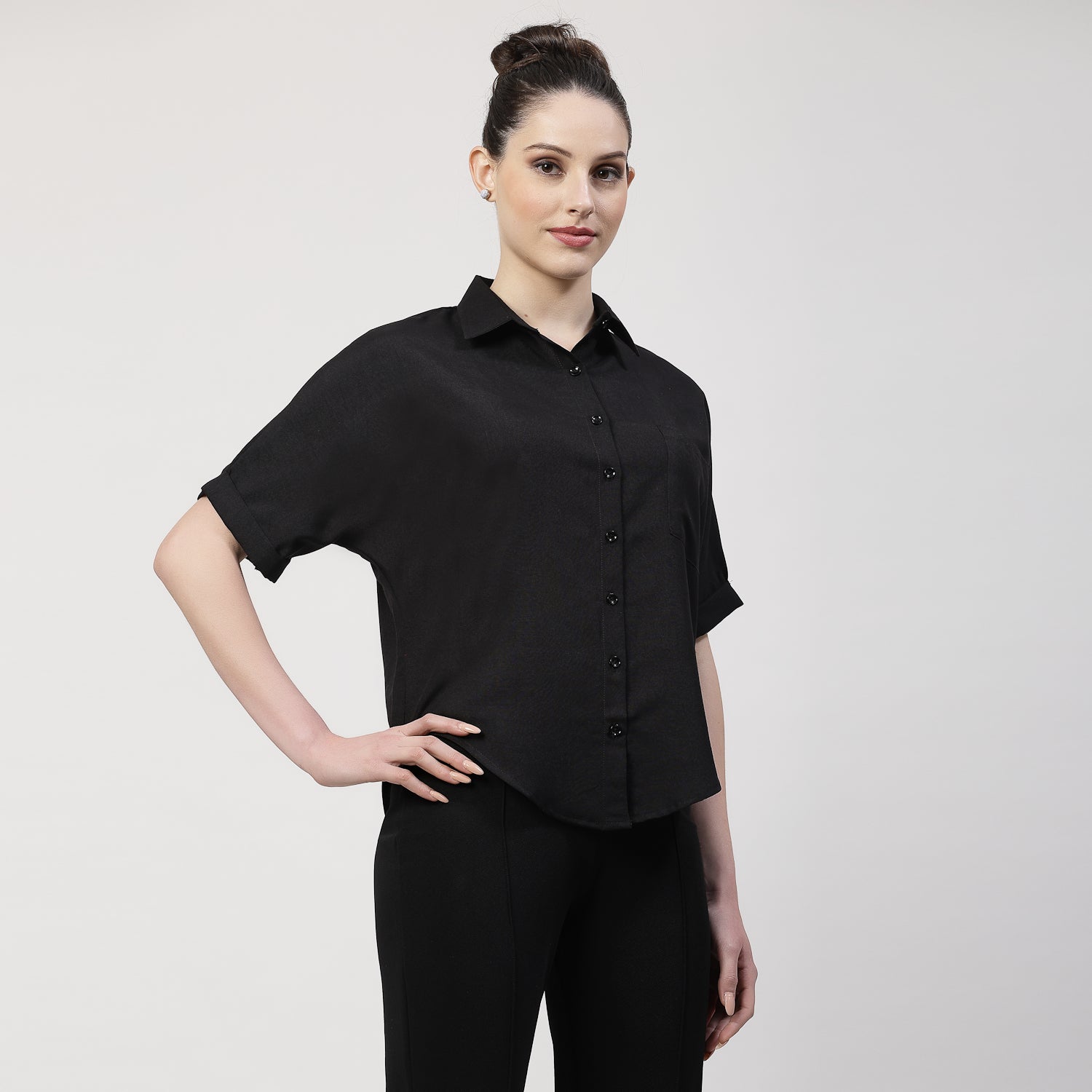 Black Asymmetrical Shirt