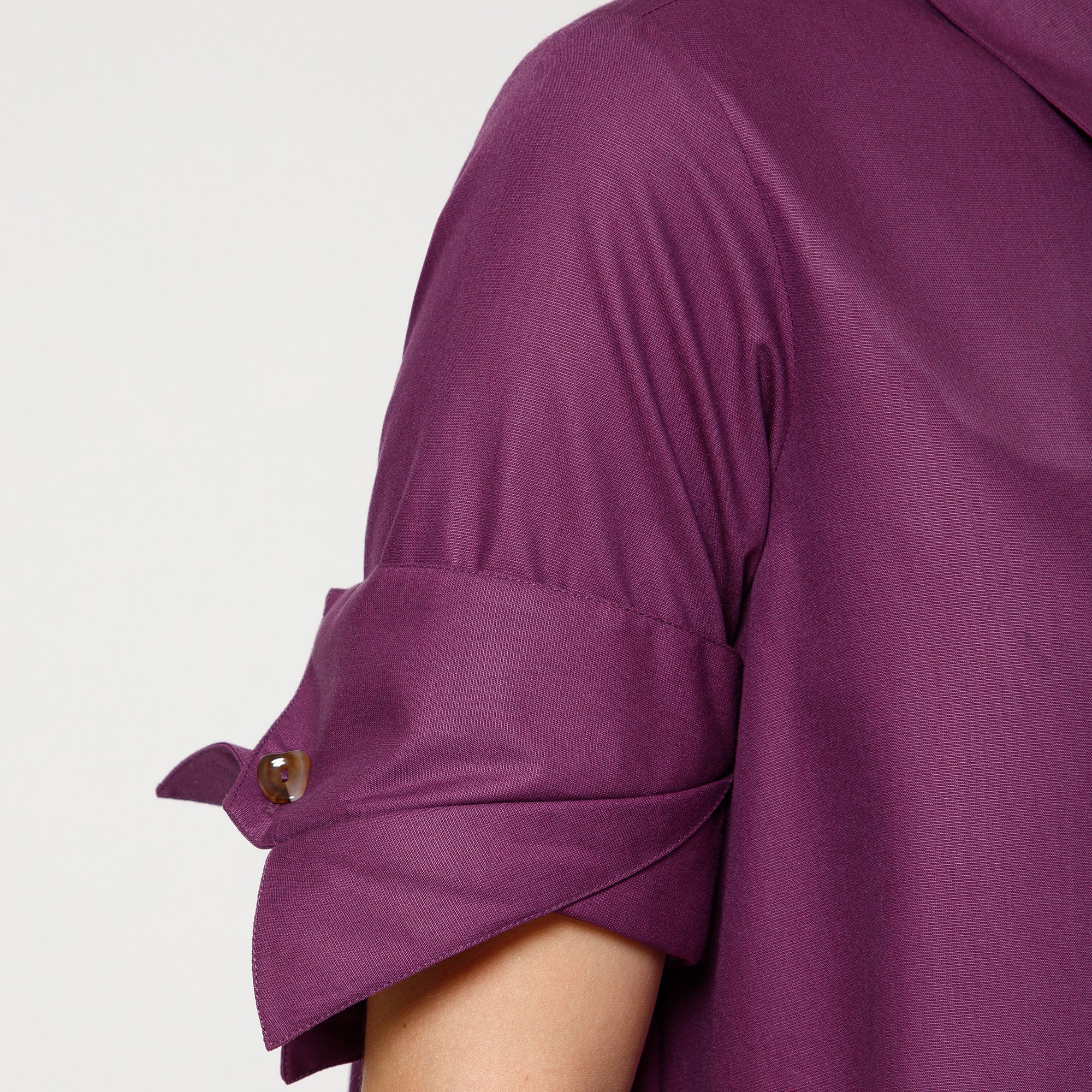 Purple A-Line Dress With Dramatic Cuff