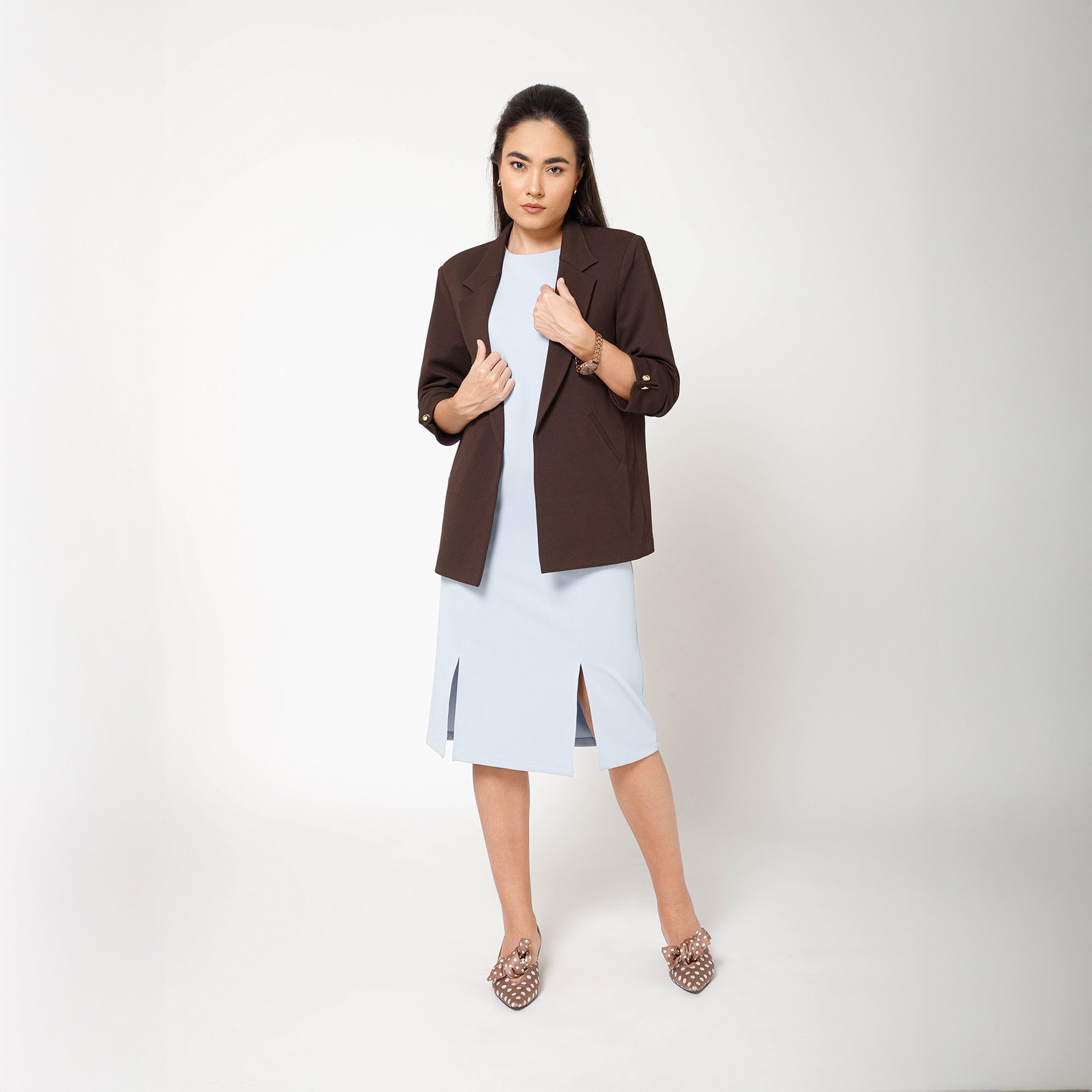 Saree Jute Beige Dengan Mutiara