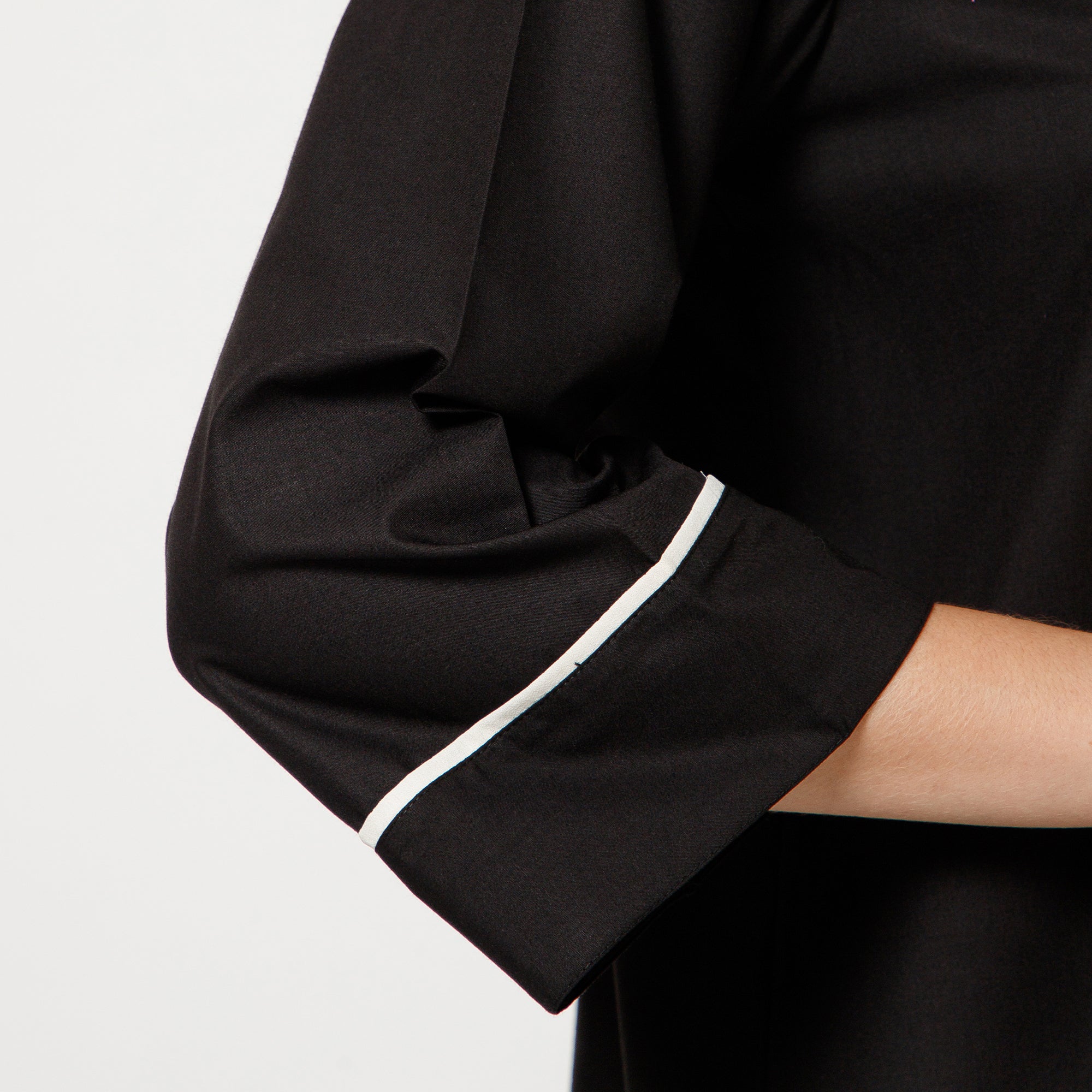Black Oversize Shirt With Quotation Embroidery
