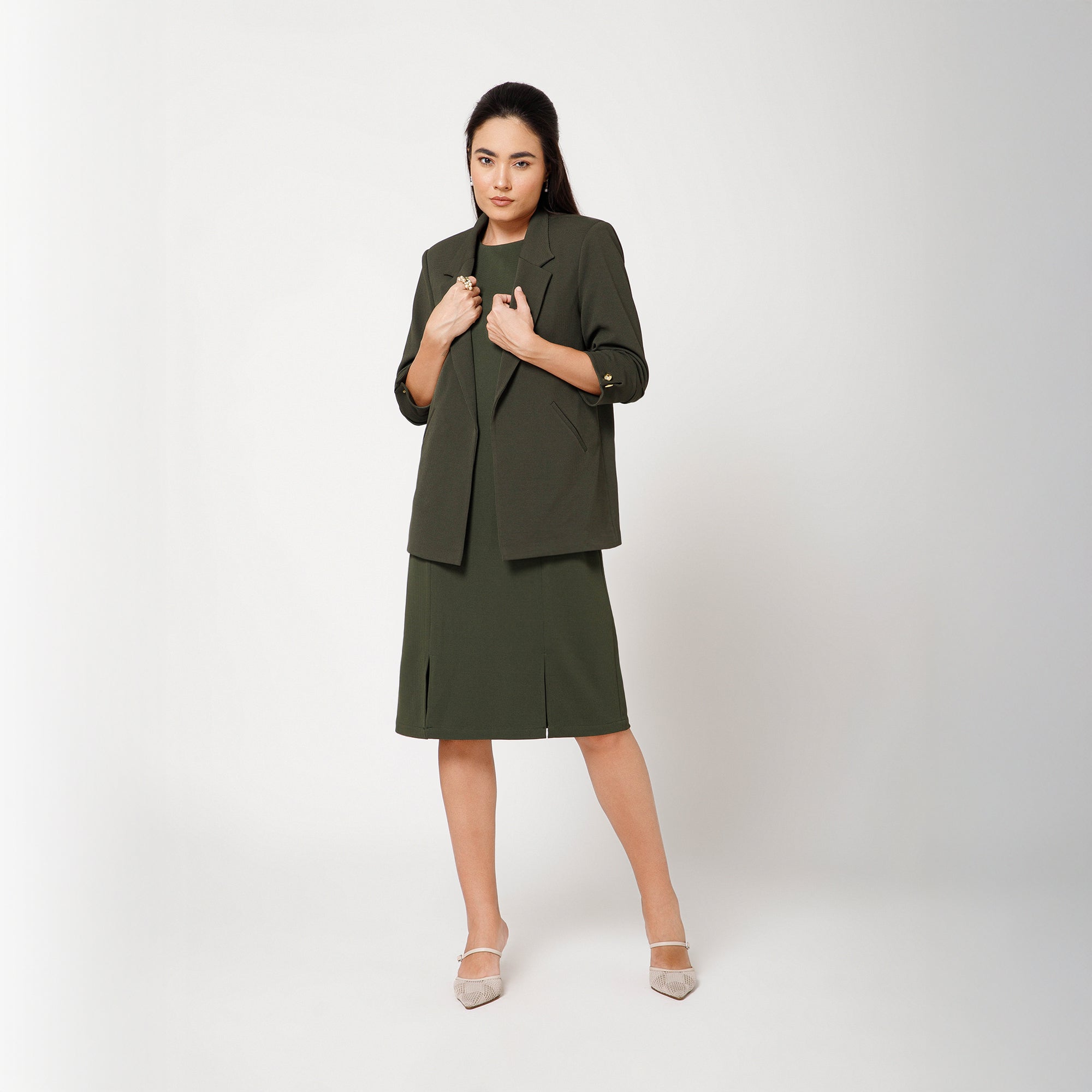 Saree Jute Beige Dengan Mutiara