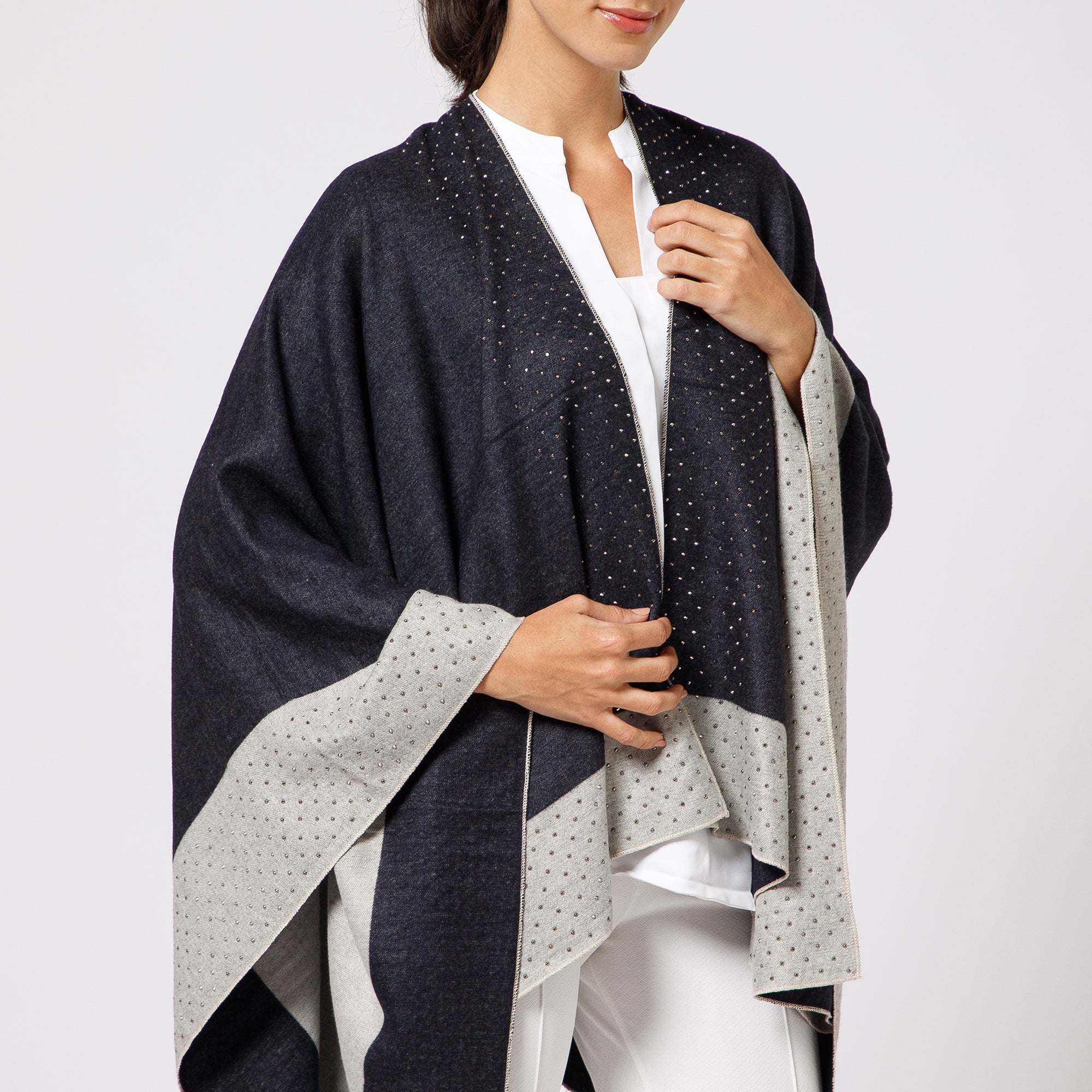 Buy Navy Blue Cape for Women-4